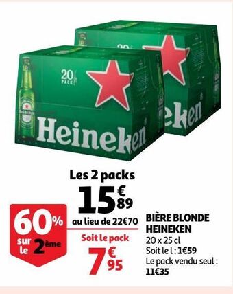 Auchan Supermarché Bière blonde heineken offre