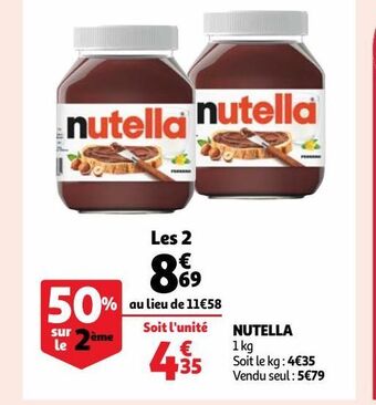 Auchan Supermarché Nutella offre