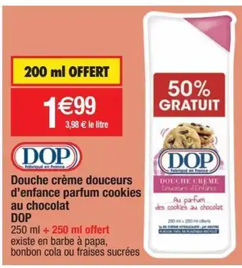 Douche crème douceurs d’enfance parfum cookies au chocolat dop
