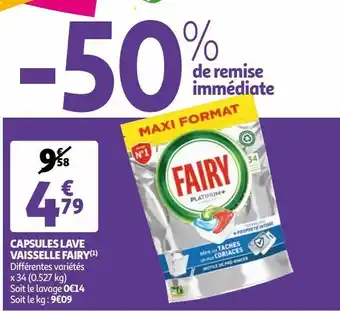 Auchan Capsules lave vaisselle fairy offre