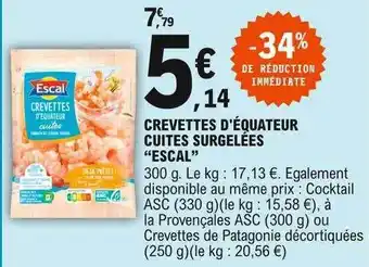 E.Leclerc Crevettes D'équateur Cuites Surgelées offre
