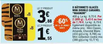 E.Leclerc 8 Bâtonnets Glacés Mini Double Caramel offre