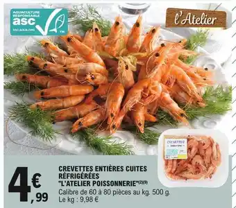 E.Leclerc Crevettes Entières Cuites Réfrigérées offre