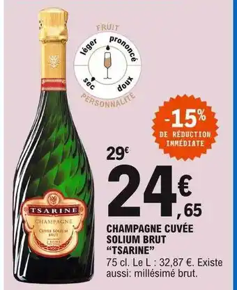 E.Leclerc Champagne Cuvée Solium Brut offre