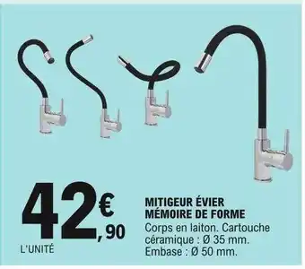 E.Leclerc Mitigeur évier Mémoire De Forme offre