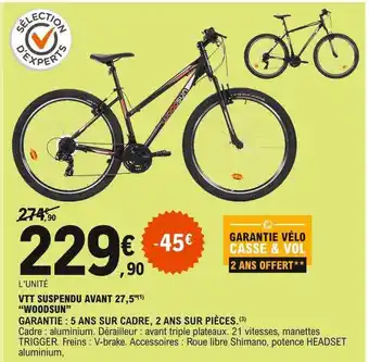 E.Leclerc Vtt Suspendu Avant 27,5 offre
