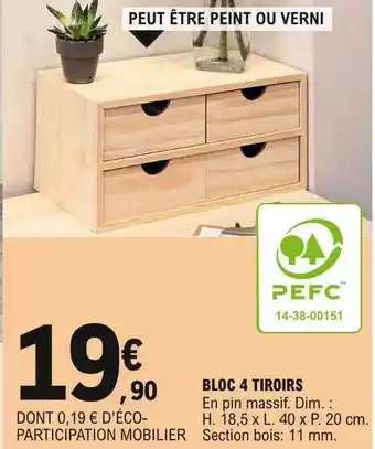 E.Leclerc Bloc 4 Tiroirs offre