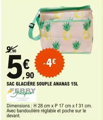 E.Leclerc Sac Glacière Souple Ananas 15l Ferry Jacques offre