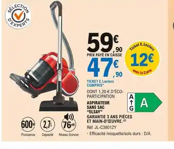 E.Leclerc Aspirateur Sans Sac offre