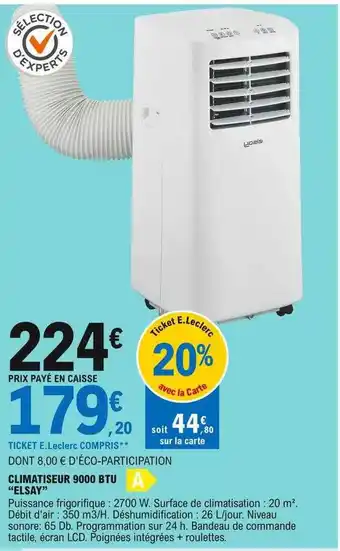 E.Leclerc Climatiseur 9000 Btu offre