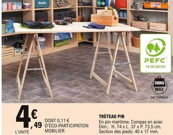 E.Leclerc Tréteau Pin offre