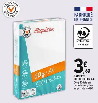 E.Leclerc Ramette 500 Feuilles A4 offre