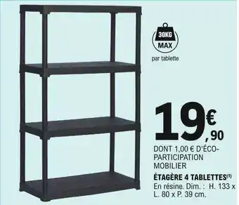 E.Leclerc étagère 4 Tablettes offre