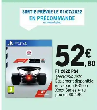 E.Leclerc F1 2022 Ps4 offre