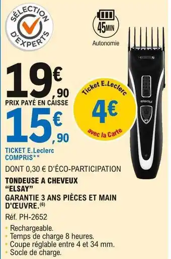 E.Leclerc Tondeuse à Cheveux offre