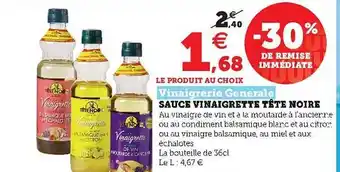 Sauce Vinaigrette Tête Noire Vinaigrerie Générale