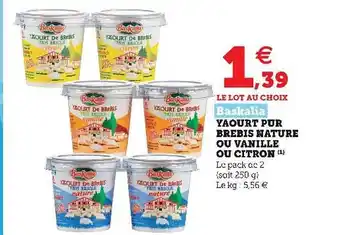 Hyper U Baskalia Yaourt Pur Brebis Nature Ou Vanille Ou Citron offre