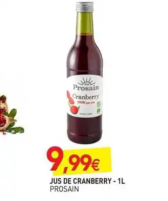 naturéO Jus De Cranberry Prosain offre