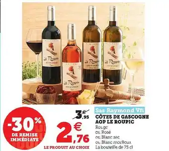 Hyper U Côtes De Gascogne Aop Roupic Sas Raymond Vfi offre