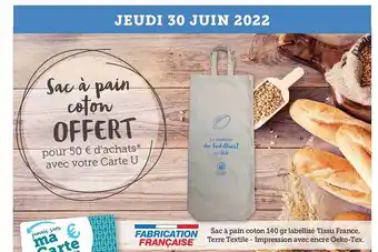 Hyper U Sac à Pain Coton Offert offre