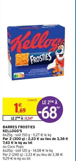 Intermarché Hyper KELLOGG'S barres frosties offre