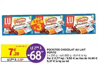 Intermarché Hyper Pockitos chocolat au lait pepito offre