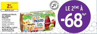 Intermarché Hyper PAQUITO coupelles fruits du verger offre