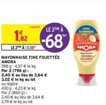 Intermarché Hyper AMORA mayonnaise fine fouettée offre