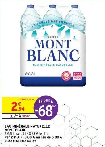 Intermarché Hyper MONT BLANC eau minérale naturelle offre