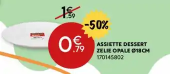 Assiette dessert zelie opale 18cm