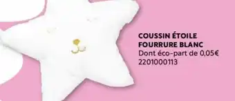 Maxi Bazar Coussin êtoile fourrure blanc offre