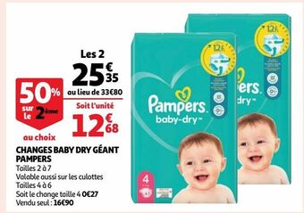 Auchan Supermarché Changes baby dry geant pampers offre