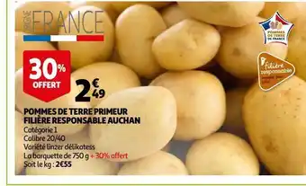Auchan Pommes de terre primeur filière responsable auchan offre