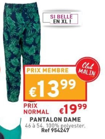 Trafic Pantalon dame offre