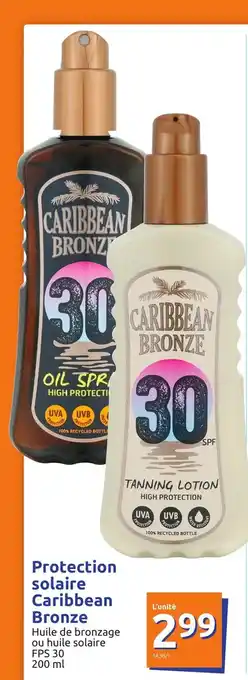 Action Protection solaire caribbean bronze offre