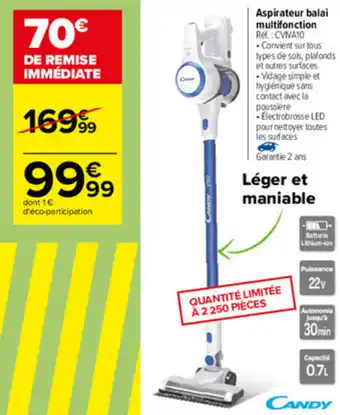 Carrefour Aspirateur balai multifonction offre