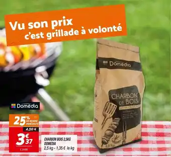 Netto Charbon Bois 2,5 Kg Domédia offre