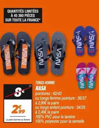 Netto Tongs Homme Nasa offre