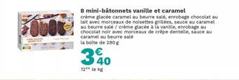 Picard 8 Mini-bâtonnets Vanille Et Caramel offre