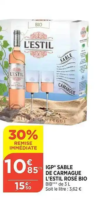 Maximarché Igp Sable De Carmague L'estil Rosé Bio offre