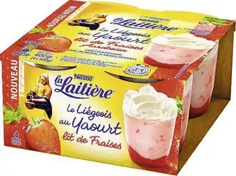 Casino Supermarchés La Laitière Le Liégeois au Yaourt sur lit de Fraise offre