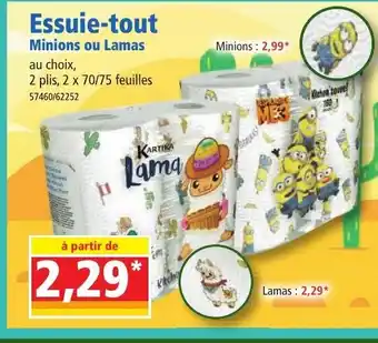 Essuie-Tout Minions Ou Lamas