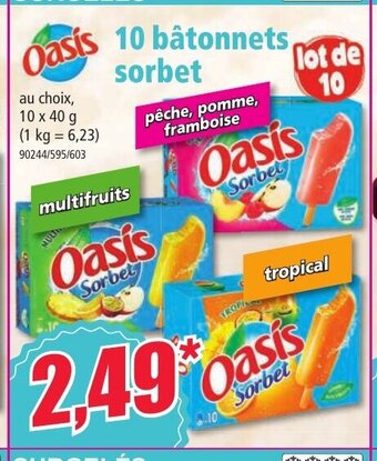 Norma Oasis 10 Bâtonnets Sorbet offre
