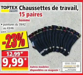 Norma Toptex Chaussettes de Travail 15 Paires offre