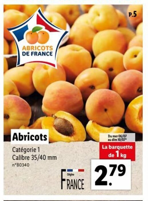 Promo Abricots chez Lidl