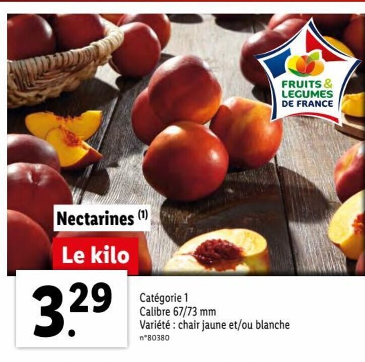 Promo Nectarines chez Lidl