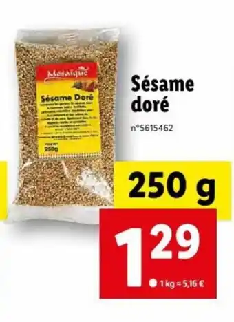 Lidl Sésame Doré offre