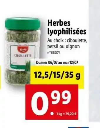 Lidl Herbes Iyophilisées offre