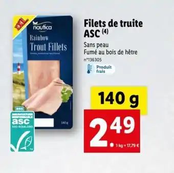 Lidl Filets de Truite ASC offre