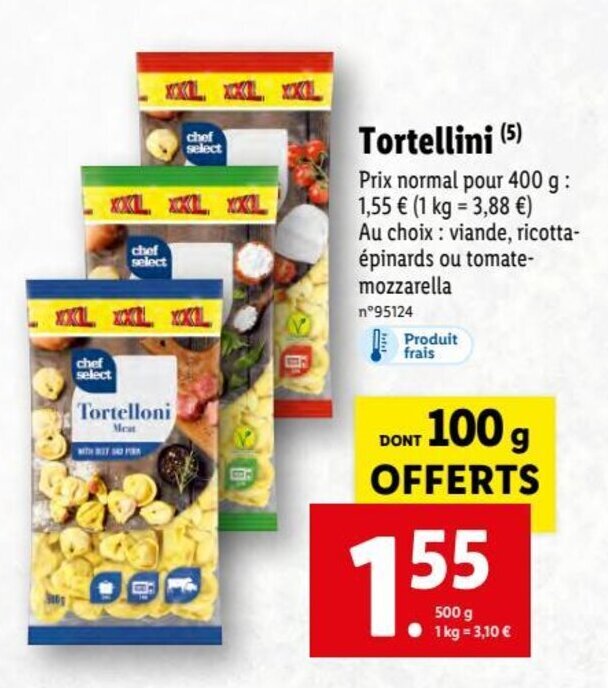 Promo Tortellini chez Lidl
